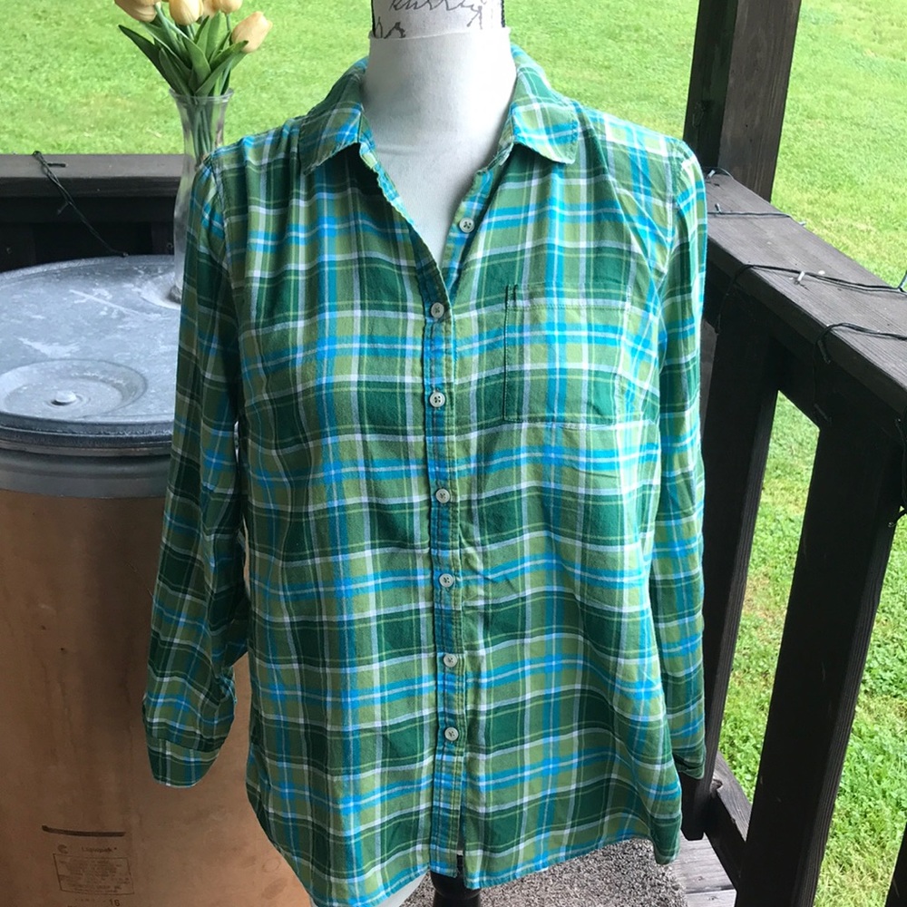 Blue and Green Talbots button down